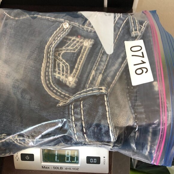 Vigoss Women The New York Slim Boot Jeans Size 5/6 Rhinestone Thick Stitch - Picture 9 of 9